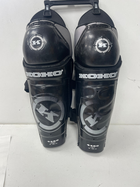 Vist Large View of Product Image Which is Used Koho 4460 Senior Shin Guards Black 15"