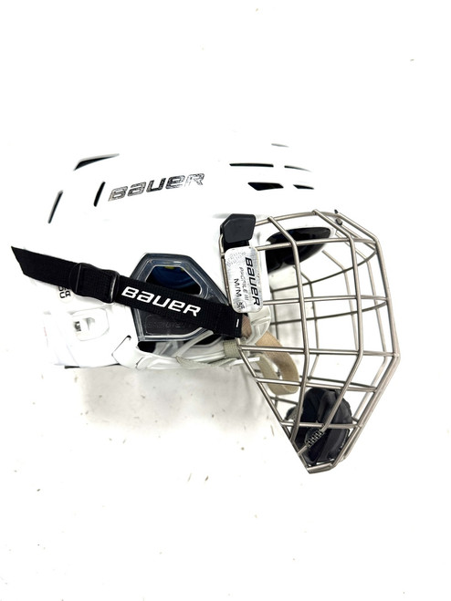 Vist Large View of Product Image Which is Used Bauer REAKT 150 MD PROFILE III CAGE Helmet Cage Combo White MD