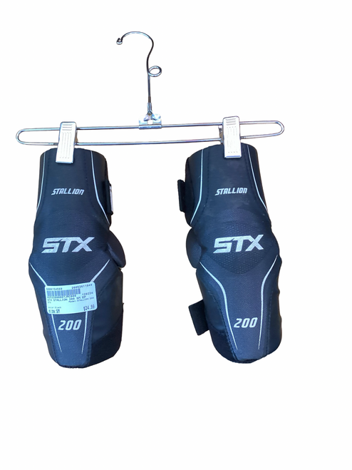Vist Large View of Product Image Which is Used STX STALLION 200 Lacrosse Arm Pads/Guards Black SM