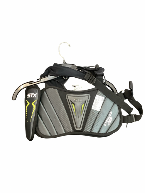 Vist Large View of Product Image Which is Used STX STALLION 200 Lacrosse Rib Pads Grey SM