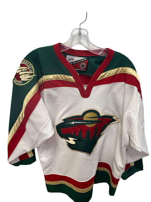 Vist Large View of Product Image Which is Used PRO PLAYER Minnesota Wild Hockey Jersey White S/M - Excellent