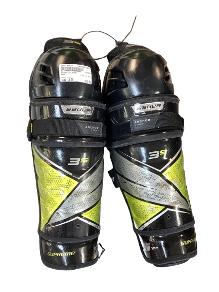 Vist Large View of Product Image Which is Used Bauer 3S SHIN Senior Shin Guards Black 13"