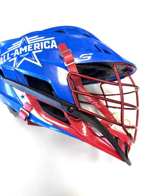 Vist Large View of Product Image Which is Used Cascade S Lacrosse Helmet Royal Blue One Size