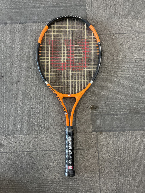 Vist Large View of Product Image Which is Used Wilson TITANIUM 3 Adult Tennis Racquet Orange Unknown