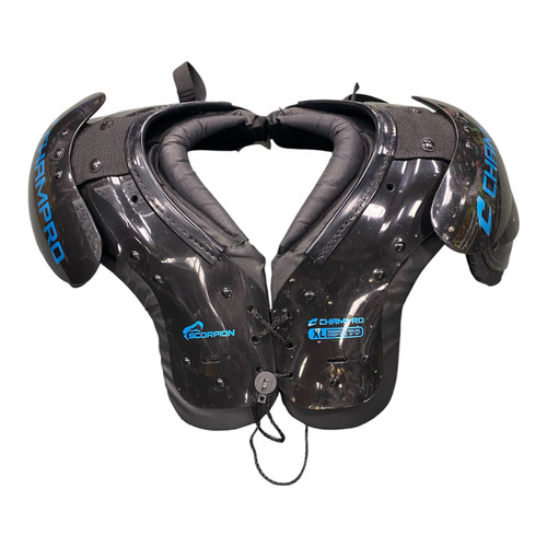Vist Large View of Product Image Which is Used Champro SCORPION FB Shoulder Pads Black XL