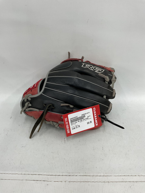 Vist Large View of Product Image Which is Used Rawlings R9 200 PATTERN BB/SB Glove LH Throw Black 12"