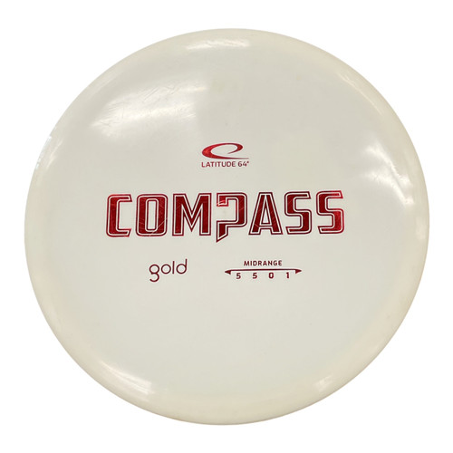 Vist Large View of Product Image Which is Used Latitude 64 COMPASS GOLD Disc Golf Mid Range White 177g