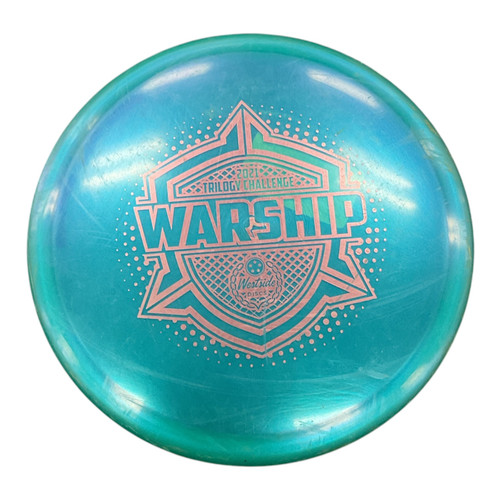 Vist Large View of Product Image Which is Used Westside WARSHIP Disc Golf Mid Range Royal Blue 177g