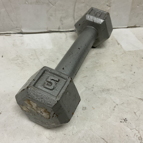 Vist Large View of Product Image Which is Used Hex Dumbbell Silver 5 lb