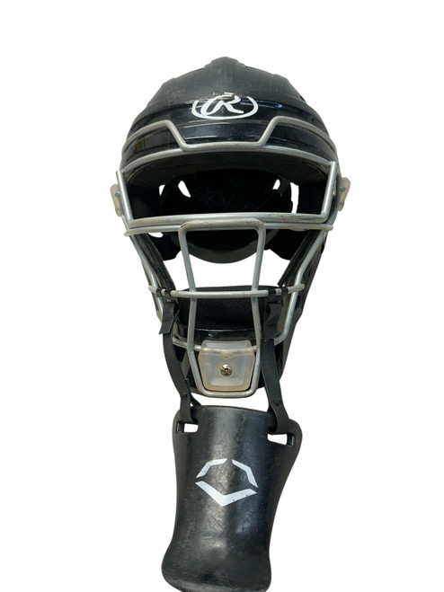 Vist Large View of Product Image Which is Used Rawlings CHVEL2-JR Catchers Helmet w/Mask Black SM