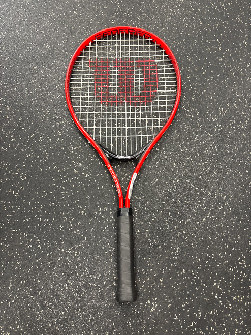 Vist Large View of Product Image Which is Used Wilson FEDERER 25 Junior Tennis Racquet Red 25"