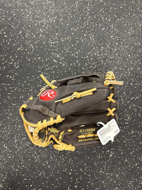 Vist Large View of Product Image Which is Used Rawlings H115HBR BB/SB Glove RH Throw Brown 11 1/2"