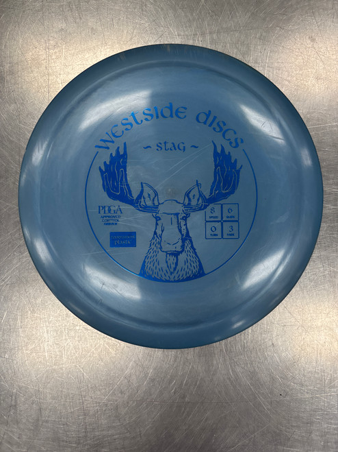 Vist Large View of Product Image Which is Used Westside TOURNAMENT STAG Disc Golf Driver Royal Blue