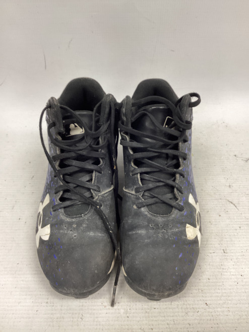Vist Large View of Product Image Which is Used Under Armour BASEBALL CLEAT BB/SB Cleats Black And Navy Blue Junior 02.5