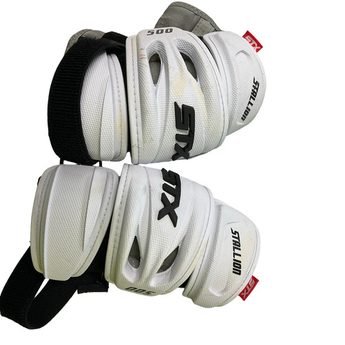Vist Large View of Product Image Which is Used STX STALLION 500 Lacrosse Arm Pads/Guards White MD