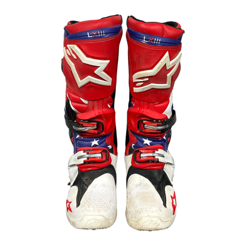 Vist Large View of Product Image Which is Used Alpine Stars TECH 10 Mens Motocross Boots Navy Blue Senior 8