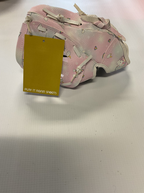 Vist Large View of Product Image Which is Used UNICORN GLOVE RH Throw Fastpitch Gloves Pink And White 9"