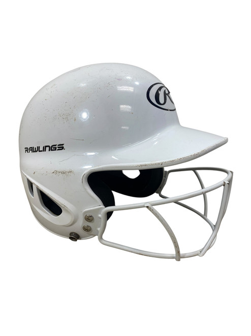 Vist Large View of Product Image Which is Used Rawlings RAWLINGS BB HELMET MLTBH-R1 Batting Helmet w/Mask White S/M