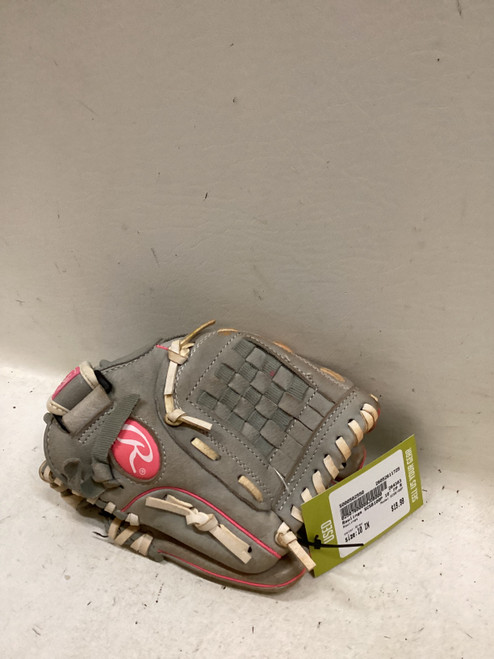 Vist Large View of Product Image Which is Used Rawlings SCSB100P RH Throw Fastpitch Gloves Grey 10"