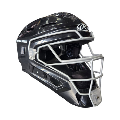 Vist Large View of Product Image Which is Used Rawlings CATCHER HELMET JR REV A Catchers Helmet w/Mask Black One Size