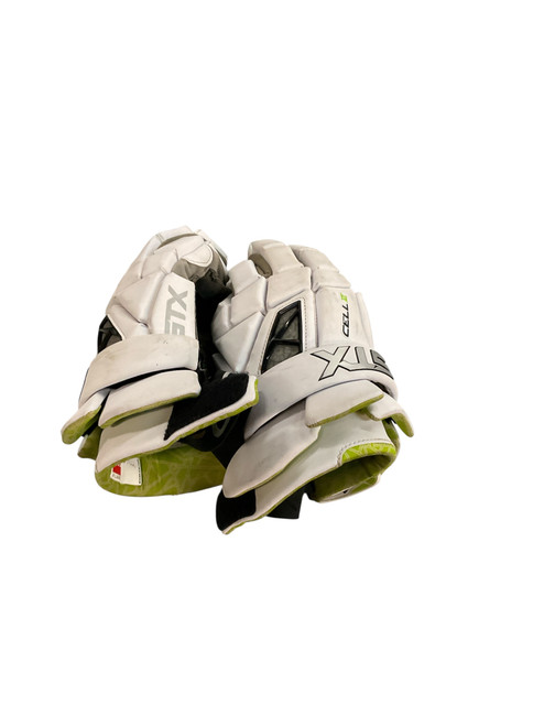 Vist Large View of Product Image Which is Used CELL XTS Lacrosse Gloves Mens White 20"