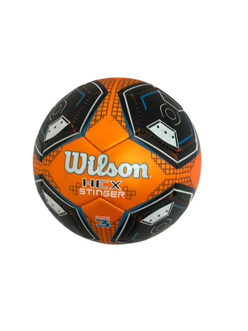 Vist Large View of Product Image Which is Used Wilson Hex Stinger #3 Soccer Ball Orange 