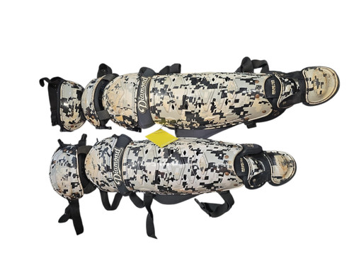 Vist Large View of Product Image Which is Used Diamond IX5 SHIN GUARDS Catchers Leg Guards Grey Intermed