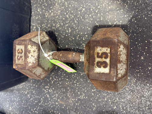 Vist Large View of Product Image Which is Used Hex Dumbbell (Each) 35 lb