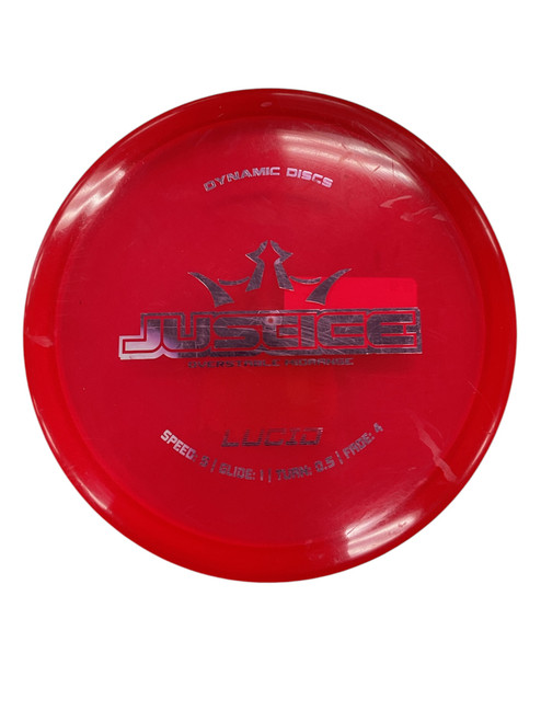 Vist Large View of Product Image Which is Used Dynamic Discs JUSTICE Disc Golf Mid Range Red 176g
