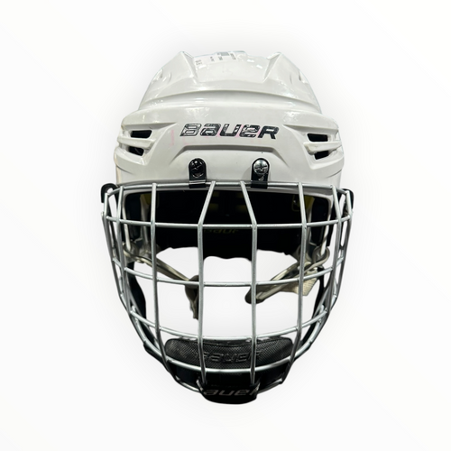 Vist Large View of Product Image Which is Used Bauer REAKT Helmet Cage Combo White SM