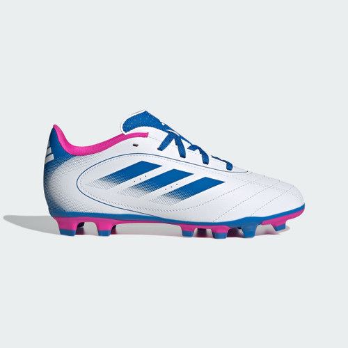 Vist Large View of Product Image Which is Adidas Goletto IX Firm/Multi-Ground Youth Soccer Cleats, White/Pink