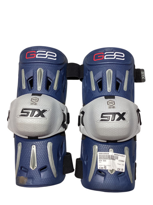 Vist Large View of Product Image Which is Used STX G22 Lacrosse Arm Pads/Guards Navy Blue MD