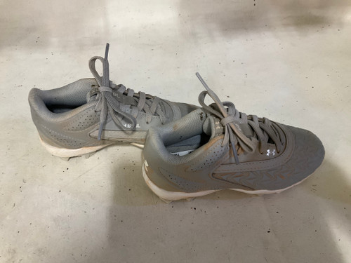 Vist Large View of Product Image Which is Used Under Armour 12K BB CLEATS BB/SB Cleats Grey Youth 12.0