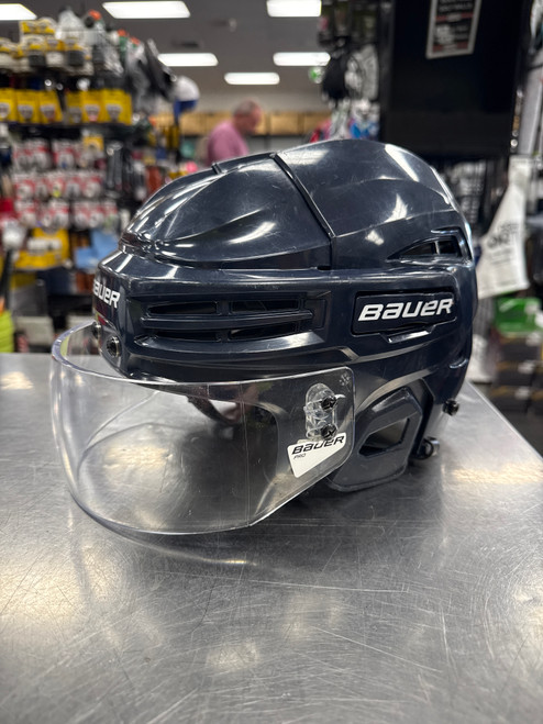 Vist Large View of Product Image Which is Used Bauer IMS5.0 Helmet Half Visor Combo Navy Blue LG