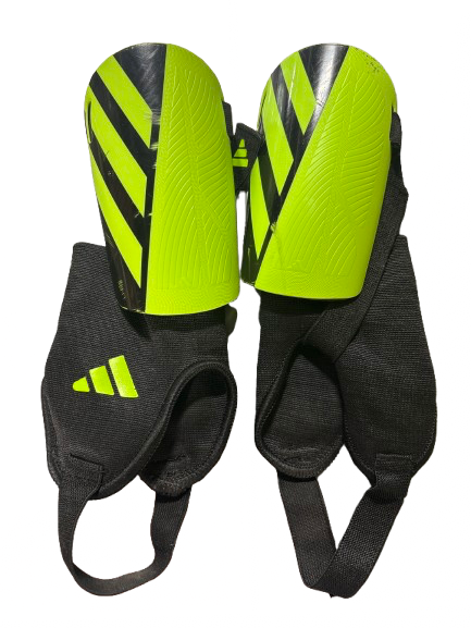 Vist Large View of Product Image Which is Used Adidas Soccer Shin Guards Youth Neon Green MD
