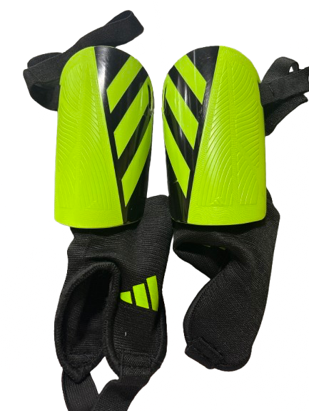 Vist Large View of Product Image Which is Used Adidas Soccer Shin Guards Youth Neon Green MD
