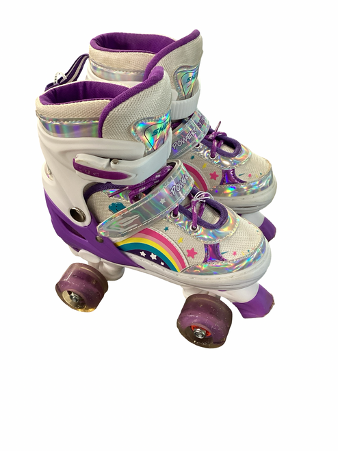 Vist Large View of Product Image Which is Used POWER SHDSL Child Roller Quad Skates White Adjustable
