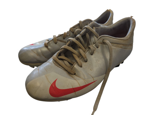 Vist Large View of Product Image Which is Used Nike MERCURIAL Soccer Cleats Silver Senior 6.5