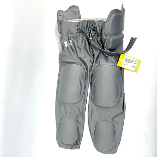 Vist Large View of Product Image Which is Used Under Armour Youth FB Integrated Pants Grey XL