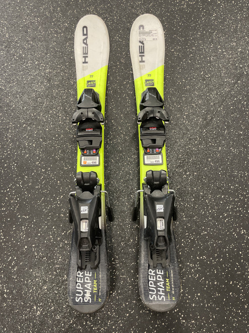 Vist Large View of Product Image Which is Used Head SUPER SHAPE TEAM Boys DH Ski/Binding Yellow 77 cm