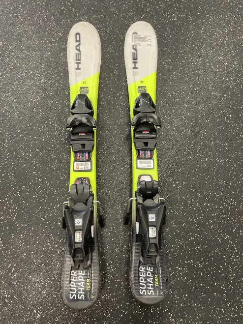 Vist Large View of Product Image Which is Used Head SUPER SHAPE TEAM Boys DH Ski/Binding Yellow 77 cm