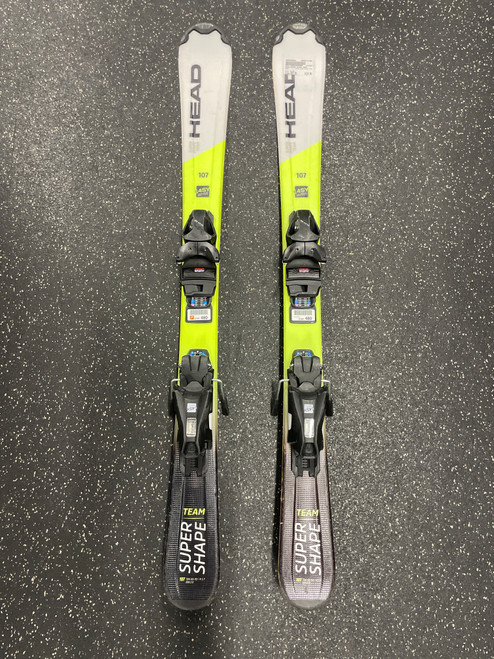 Vist Large View of Product Image Which is Used Head SUPER SHAPE TEAM Boys DH Ski/Binding Yellow 107 cm