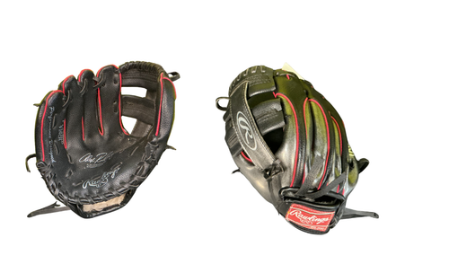 Vist Large View of Product Image Which is Used Rawlings ALEX RODRIGUEZ BB/SB Glove LH Throw Black 9"