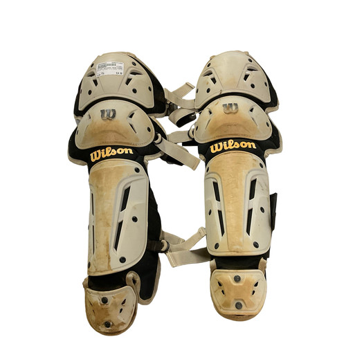 Vist Large View of Product Image Which is Used Wilson CATCHERS SHIN GUARDS JUNIOR Catchers Leg Guards Grey Youth
