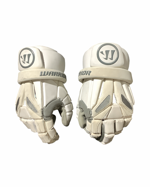 Vist Large View of Product Image Which is Used Warrior BURN Lacrosse Gloves Mens White LG