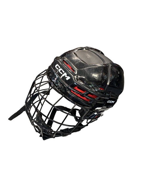 Vist Large View of Product Image Which is Used CCM TACKS 70 Helmet Cage Combo Black LG