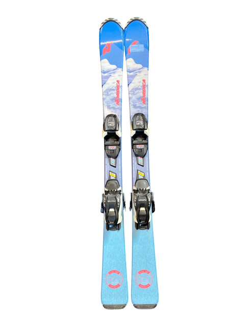Vist Large View of Product Image Which is Used Nordica LITTLE BELLE Girls DH Ski/Binding Royal Blue 110 cm