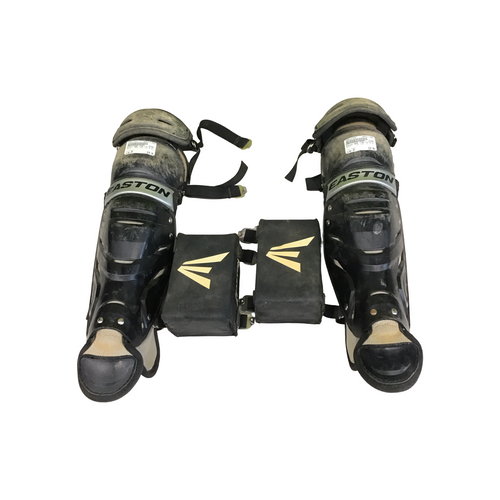 Vist Large View of Product Image Which is Used Easton GAME TIME YTH 9-12 Catchers Leg Guards Black Junior