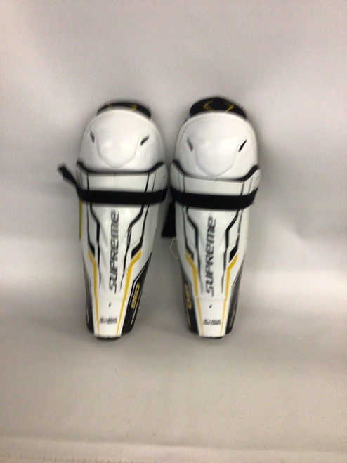 Vist Large View of Product Image Which is Used Bauer SUPREME 150 Intermediate Shin Guards White 12"