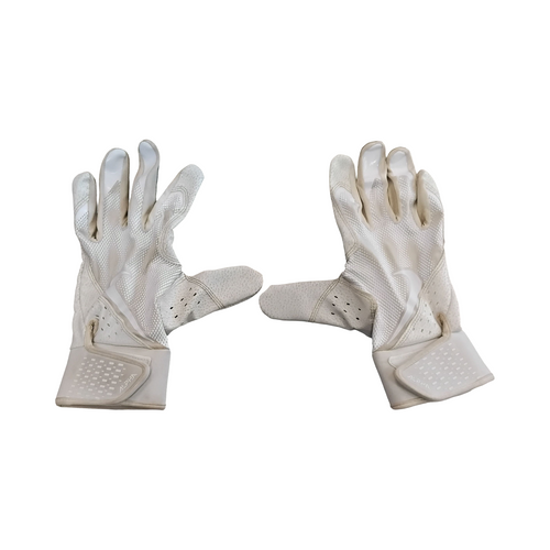 Vist Large View of Product Image Which is Used Nike BB/SB Batting Gloves White LG